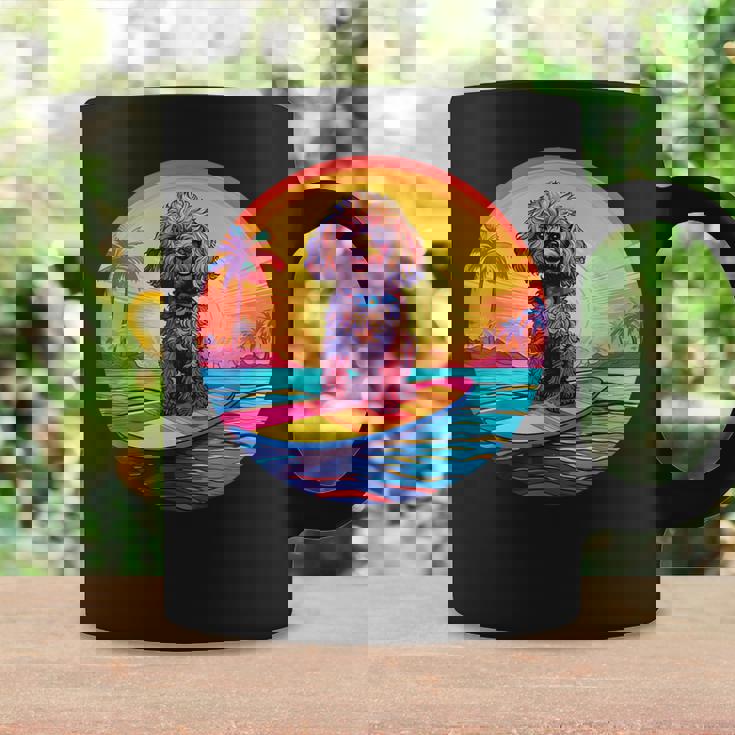 トイプードル サーフィン ファニー ドッグ ビーチ コーヒーマグ ギフトのアイデア