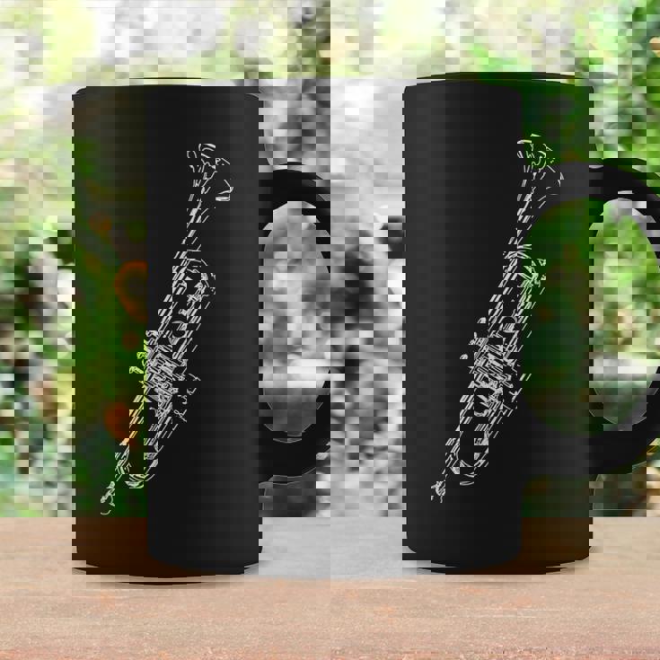 トランペット奏者のためのレトロなトランペットスケッチ コーヒーマグ ギフトのアイデア