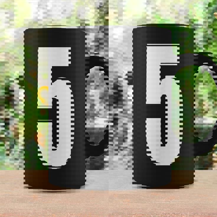 ナンバーファイブ 数字 5 プレーン 白 数字 コーヒーマグ ギフトのアイデア