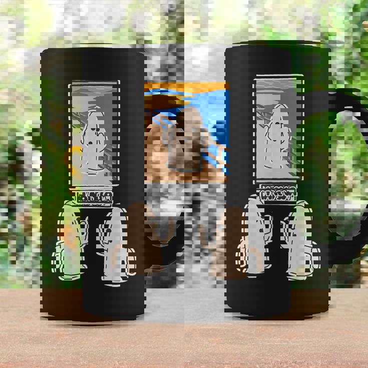 ハニワくん の ムンクの叫び と 見つめる 埴輪【ゆるフレンズ】名画 パロディ キャラクター かわいい イラスト 面白い コーヒーマグ ギフトのアイデア