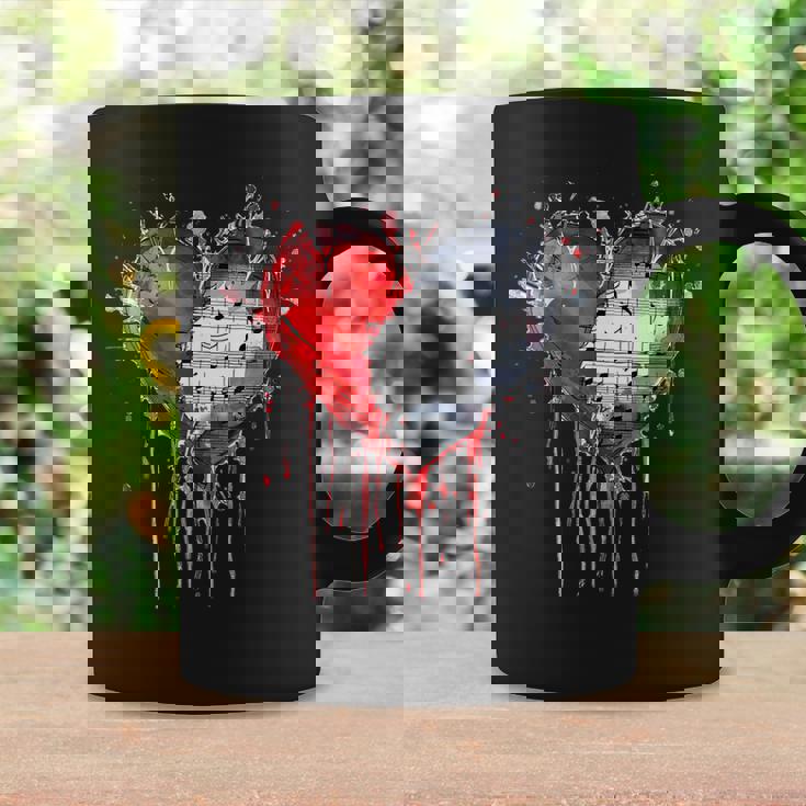 ハート 音符 パンクロック ゴシック 音楽愛好家 コーヒーマグ ギフトのアイデア