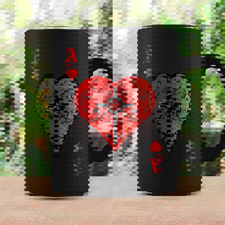 ハートポーカーエースi テキサスホールデムカジノカードケース ポーカー 長袖tシャツ コーヒーマグ ギフトのアイデア