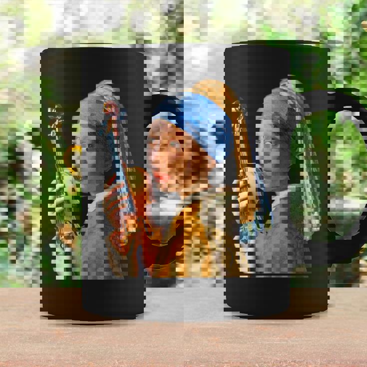 バイオリン 楽器 面白いtシャツ フェルメール かわいい メンズ 子供 おもしろ 服 グッズ ネタ 音楽 コーヒーマグ ギフトのアイデア