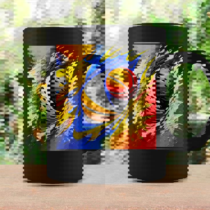 バスケットボール チーム スポーツ カラフル ボール バスケットボール愛好家 コーヒーマグ ギフトのアイデア
