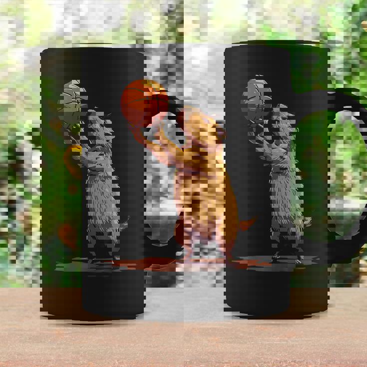 バスケットボール ドローイング バスケットボール 恋人 カピバラ 動物 アート コーヒーマグ ギフトのアイデア