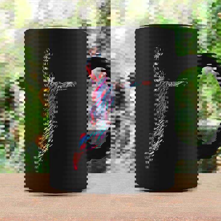 バスケットボール 選手 スラム ダンク 赤 フラクタル 抽象芸術 スポーツ コーヒーマグ ギフトのアイデア