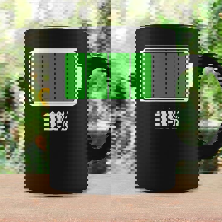 バッテリー100シャツ バッテリーハートフル充電バッテリーフル。 コーヒーマグ ギフトのアイデア