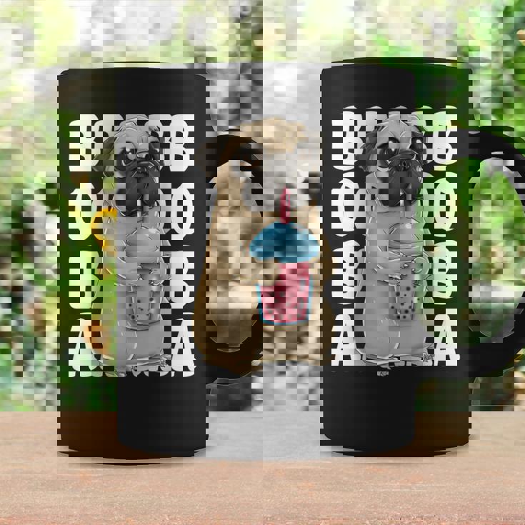 パグ 犬 カワイイ ボバ バブル ミルク ティー タピオカパール かわいい コーヒーマグ ギフトのアイデア