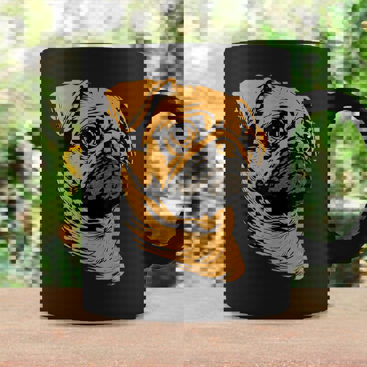 パグ 犬 デザイン ベージュ 犬 ラブ カーリン かわいい パグ コーヒーマグ ギフトのアイデア