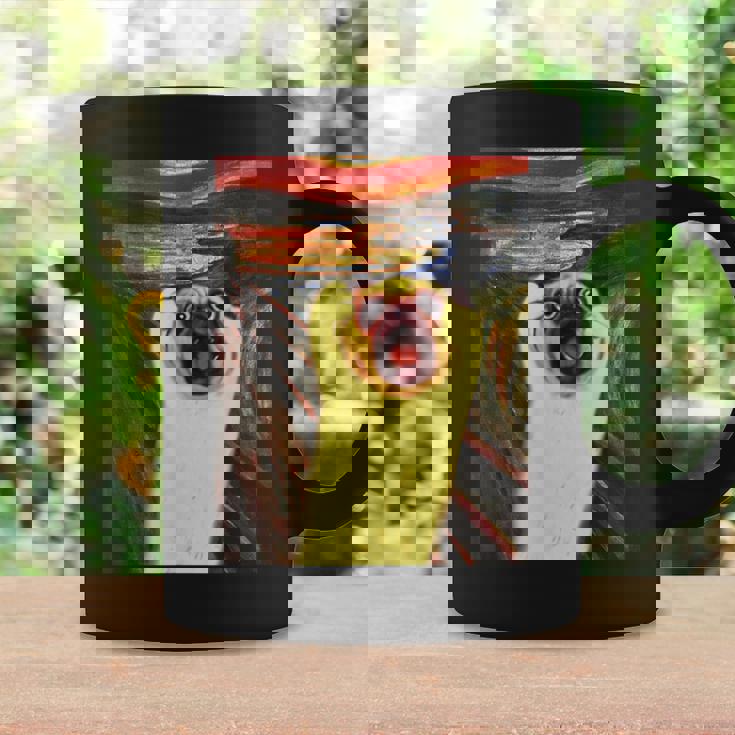 パグ 面白いtシャツ 犬 ムンクの叫び かわいい メンズ 子供 おもしろ 服 グッズ ネタ わんこ イヌ コーヒーマグ ギフトのアイデア