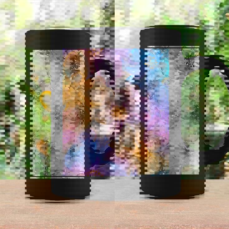 パステルインクのイラストにマルチカラー春の花。 コーヒーマグ ギフトのアイデア