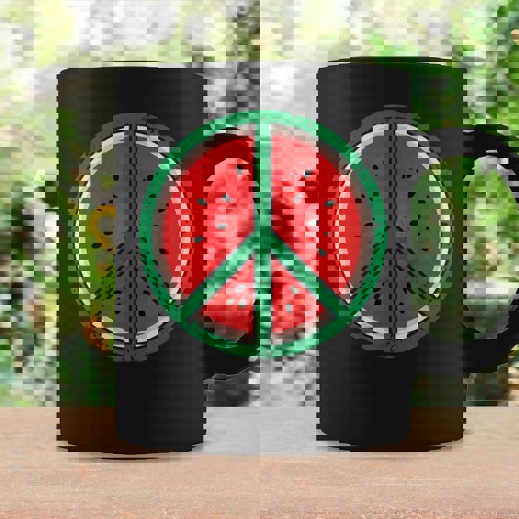 パレスチナシャツ スイカ ピースサイン パレスチナ国旗 コーヒーマグ ギフトのアイデア