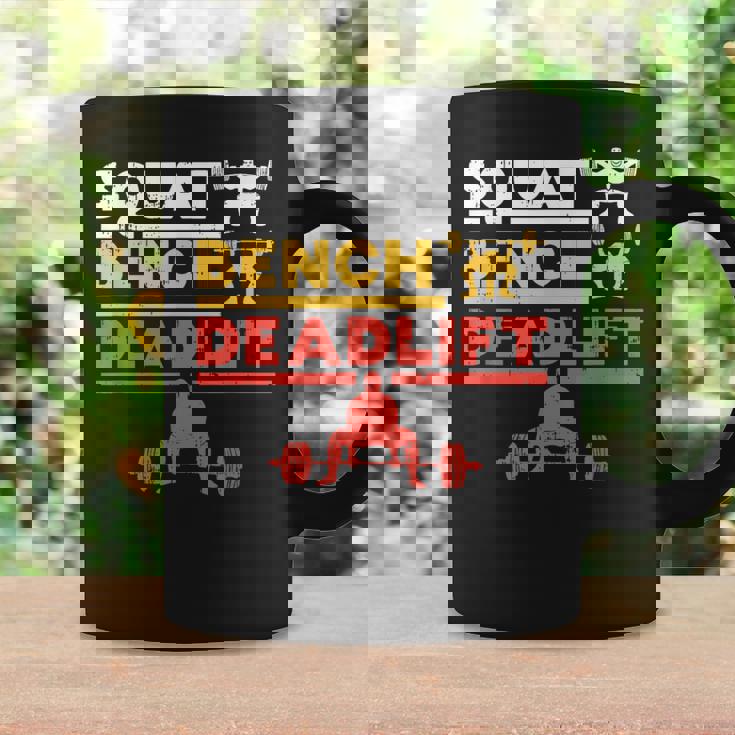 パワーリフティング、スクワット、ベンチ、デッドリフト、ウェイトリフティングtシャツ コーヒーマグ ギフトのアイデア