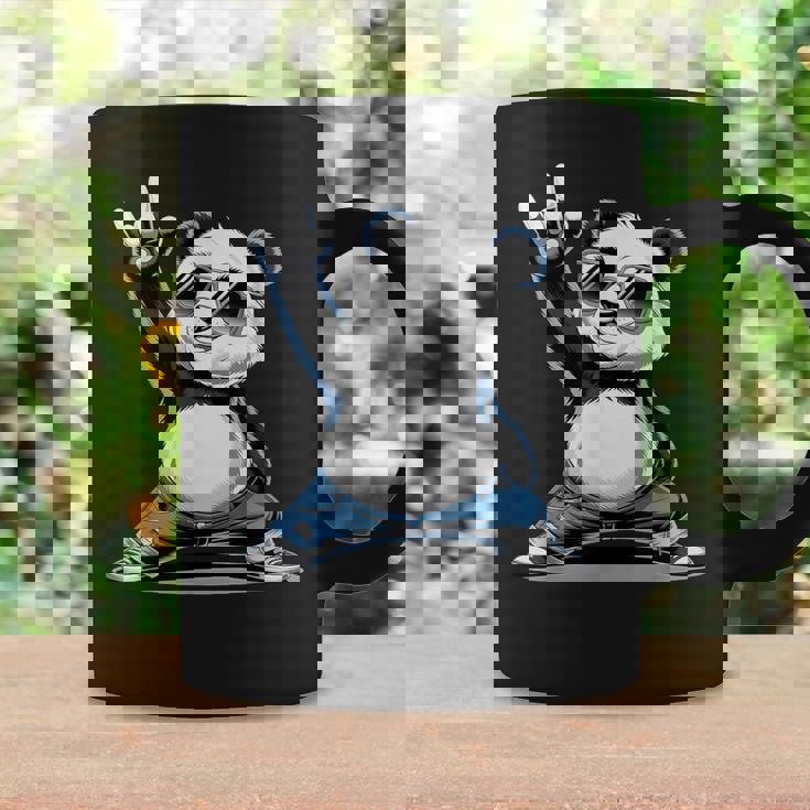 パンダ 熊 ロック 音楽 男性 子供 女性 面白い パンダ コーヒーマグ ギフトのアイデア