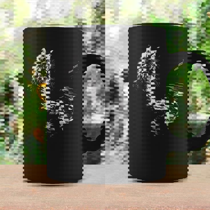 ピアノを弾く猫 ヴィンテージ ジャズ ミュージシャン ピアニスト コーヒーマグ ギフトのアイデア