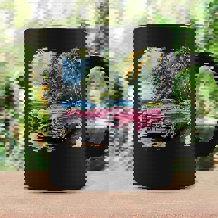 ピンク キャデラック ルックイン ビンテージビークル コーヒーマグ ギフトのアイデア
