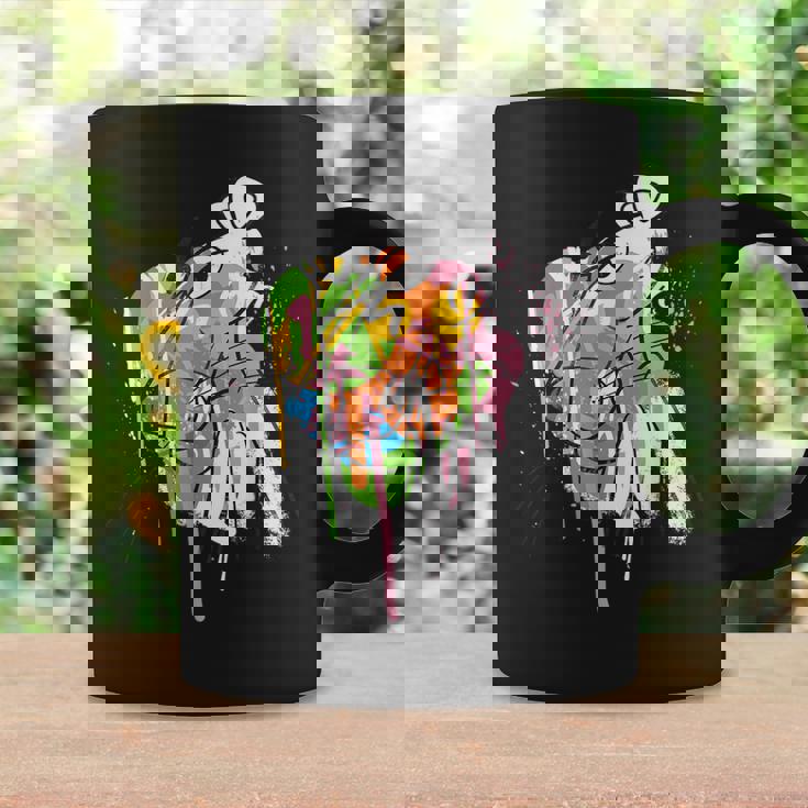 ピンクパンサー グラフィティ ブラック ラインアート コーヒーマグ ギフトのアイデア