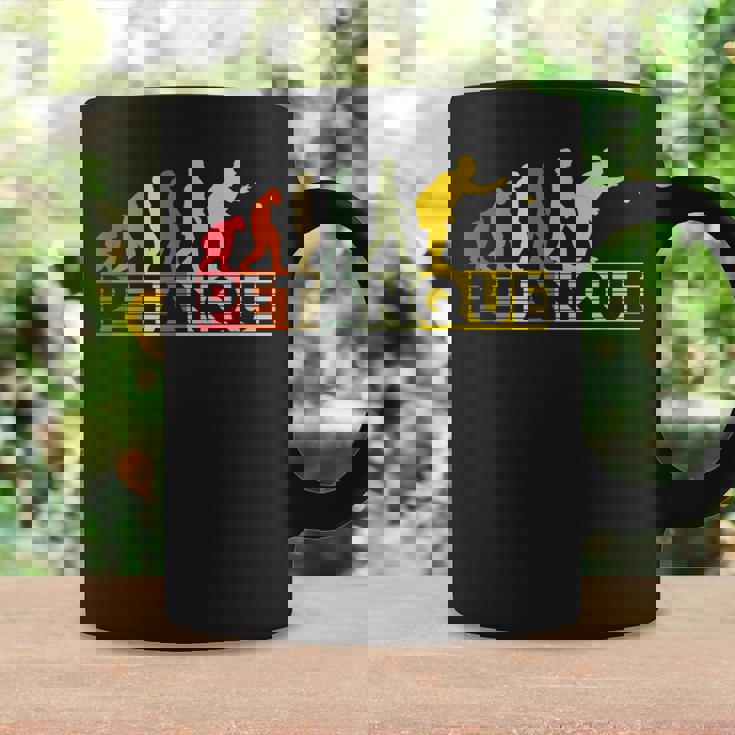 ファニー ペタンク シャツ ヒューマン エボリューション メンズ レディース ボーイズ ガールズ コーヒーマグ ギフトのアイデア