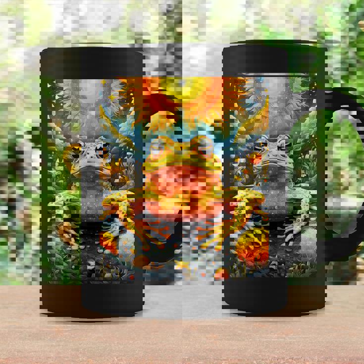 ファンタジー キュート イエロー カエルの太陽 コーヒーマグ ギフトのアイデア