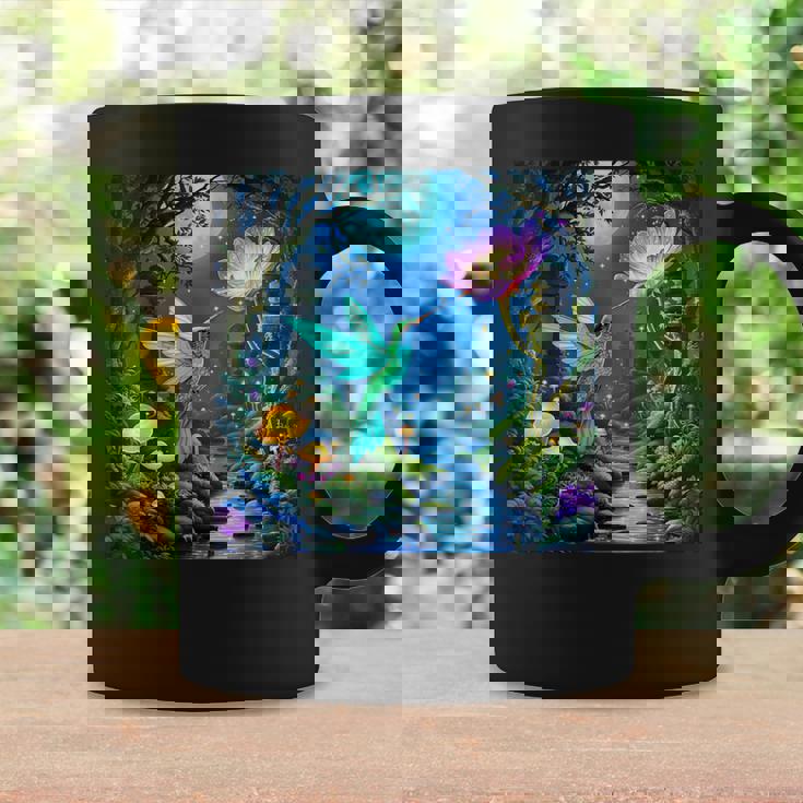 ファンタジー グリーン 鳥 花 コーヒーマグ ギフトのアイデア