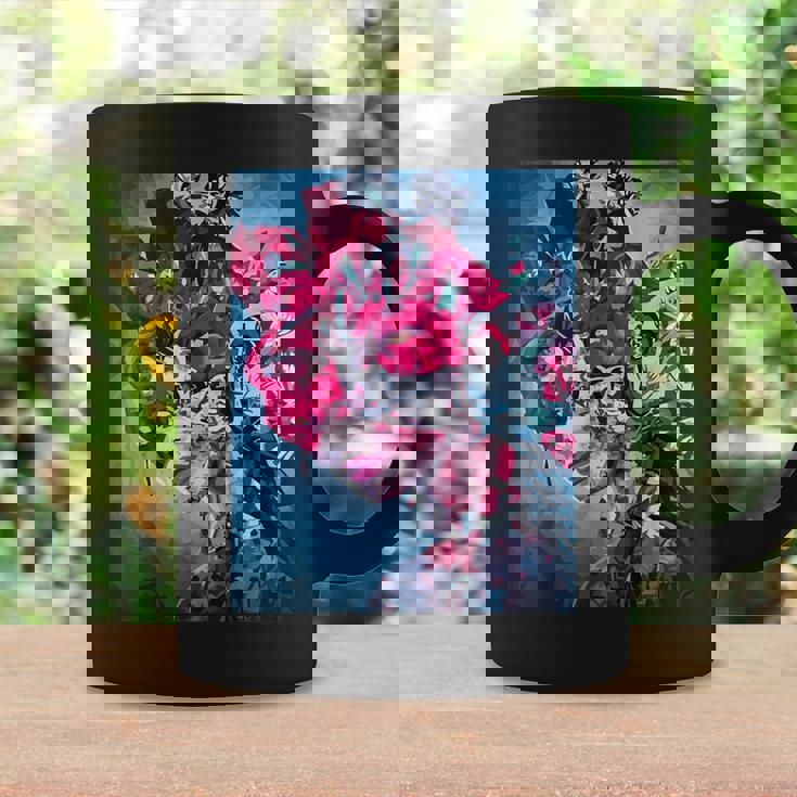 フラワー スカル フローラル シュガー ダーク アート グランジ エステティック ホラー コーヒーマグ ギフトのアイデア