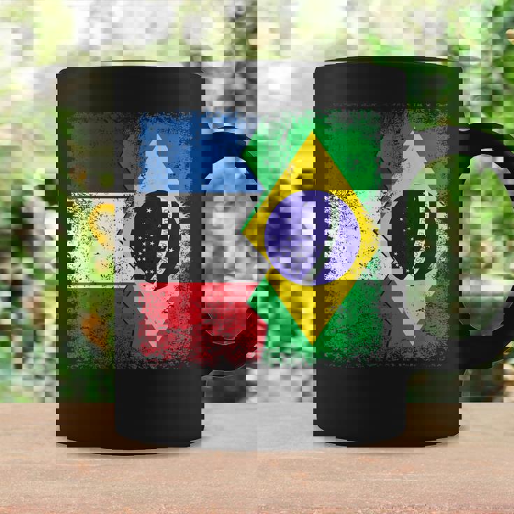 フランス ブラジルの旗 コーヒーマグ ギフトのアイデア