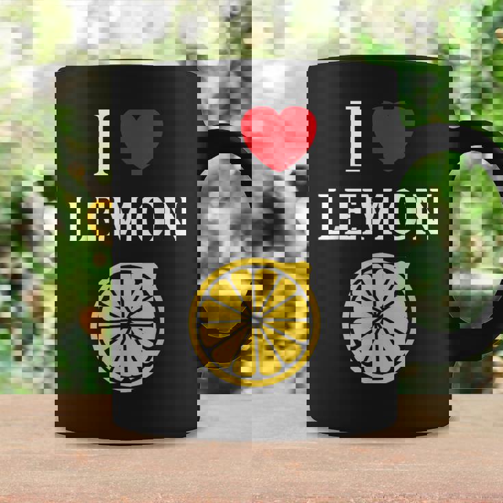 フルーツ レモン 面白いユーモア かわいい シンプル 小さなレモン I Love Lemon コーヒーマグ ギフトのアイデア