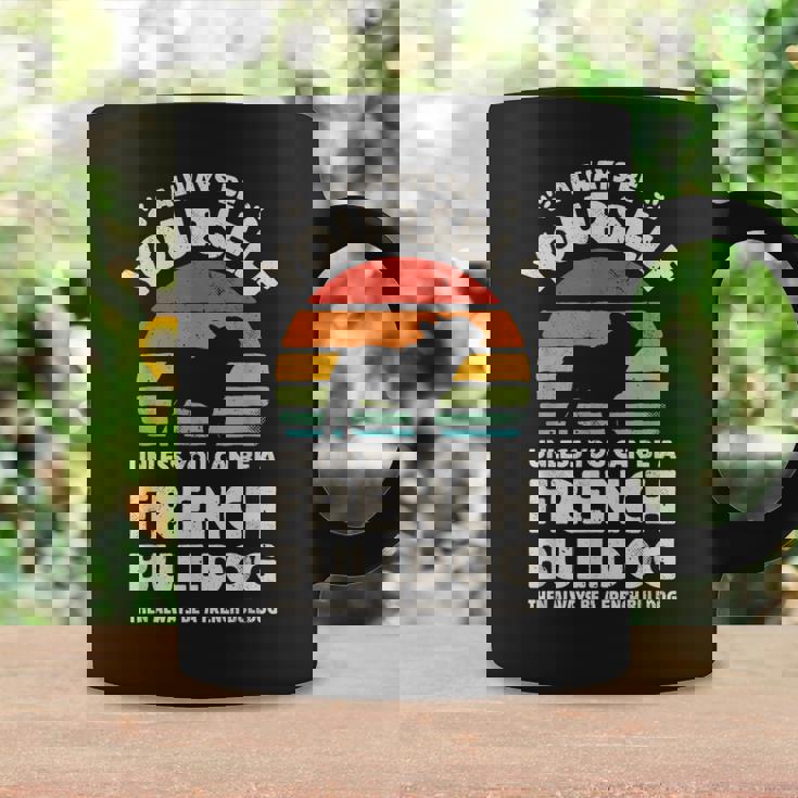 フレンチブルドッグ Always Be Yourself レトロ ヴィンテージ 60年代 70年代 犬 コーヒーマグ ギフトのアイデア