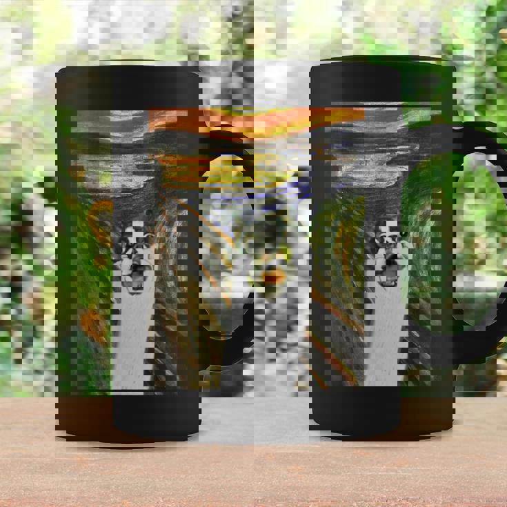 フレンチブルドッグ 面白いtシャツ 犬 ムンクの叫び かわいい メンズ 子供 おもしろ 服 ネタ わんこ コーヒーマグ ギフトのアイデア