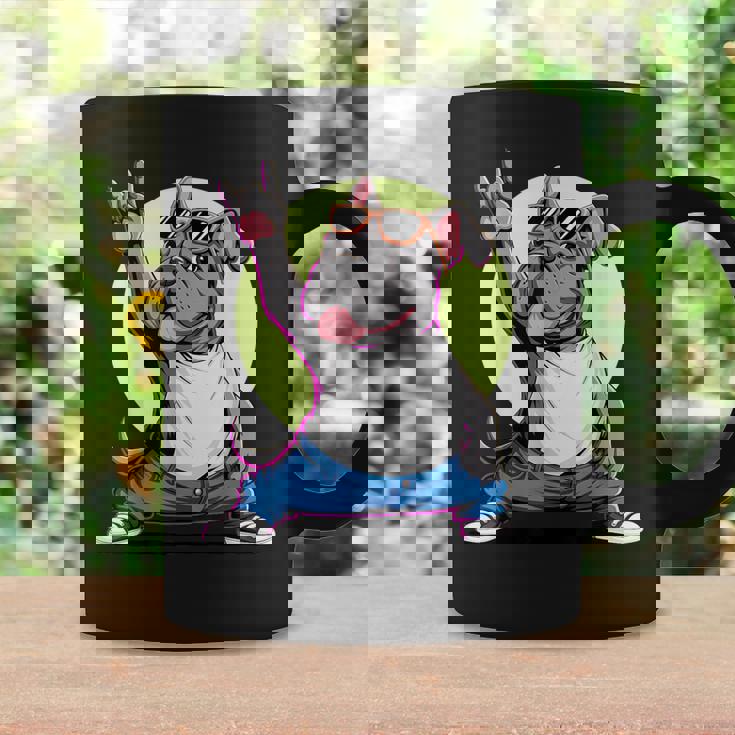 ブルドッグ ロックミュージック 男性 子供 女性 グルービー ブルドッグ コーヒーマグ ギフトのアイデア