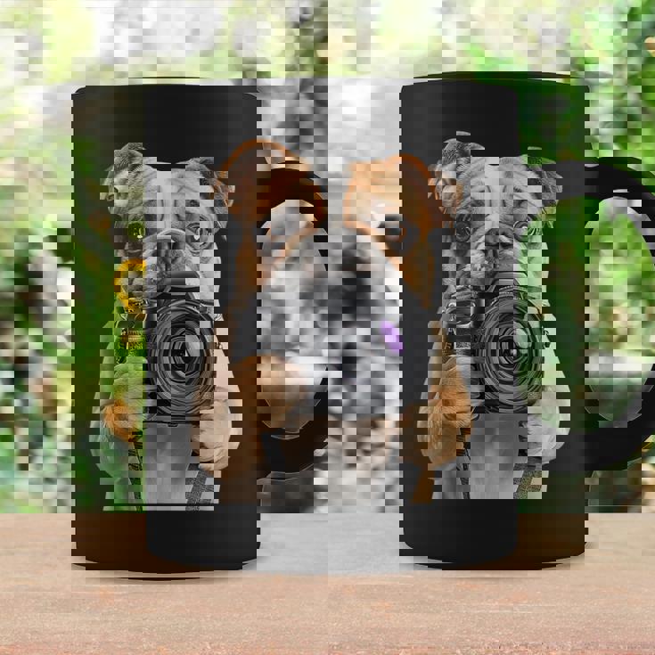 ブルドッグ 写真家 写真カメラ コーヒーマグ ギフトのアイデア