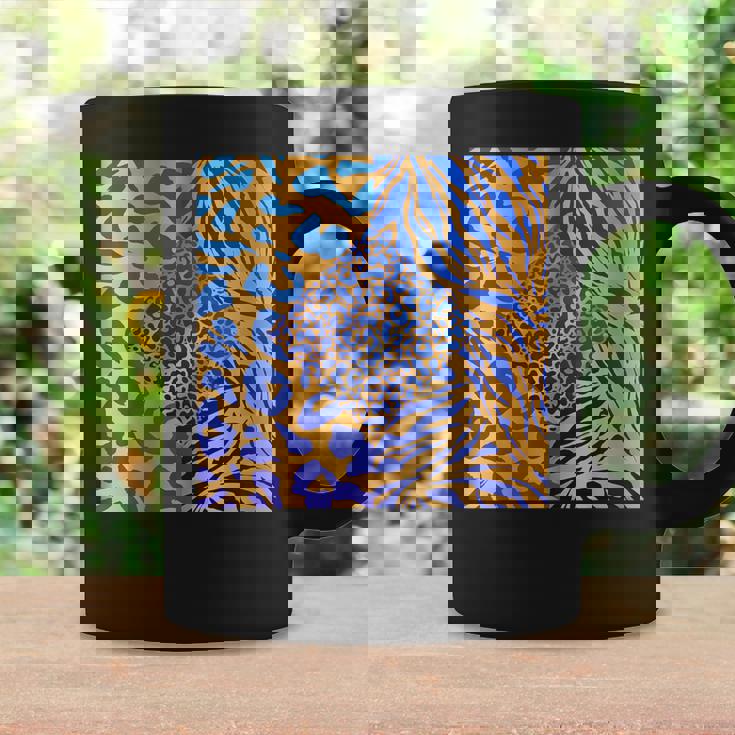 ブルースの直径のジャングルプリントゴールド。シマウマ、パンサー、チーター コーヒーマグ ギフトのアイデア