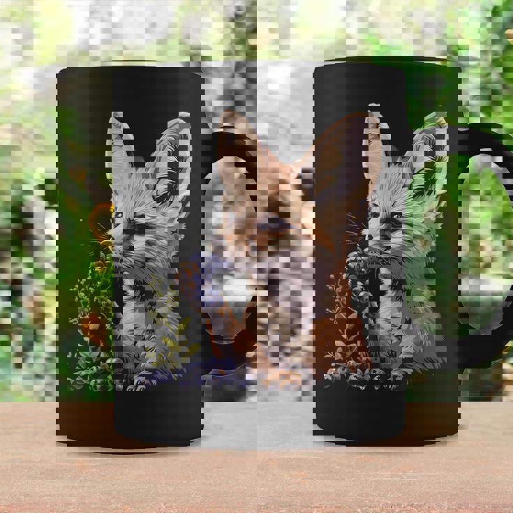 ブルーベリー フェネック キツネ ブルーベリー アニマルアート 野生動物 自然 コーヒーマグ ギフトのアイデア