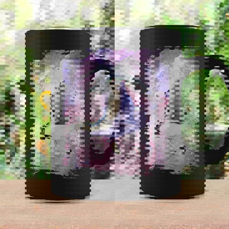 ペンギンに乗る宇宙猫 コーヒーマグ ギフトのアイデア