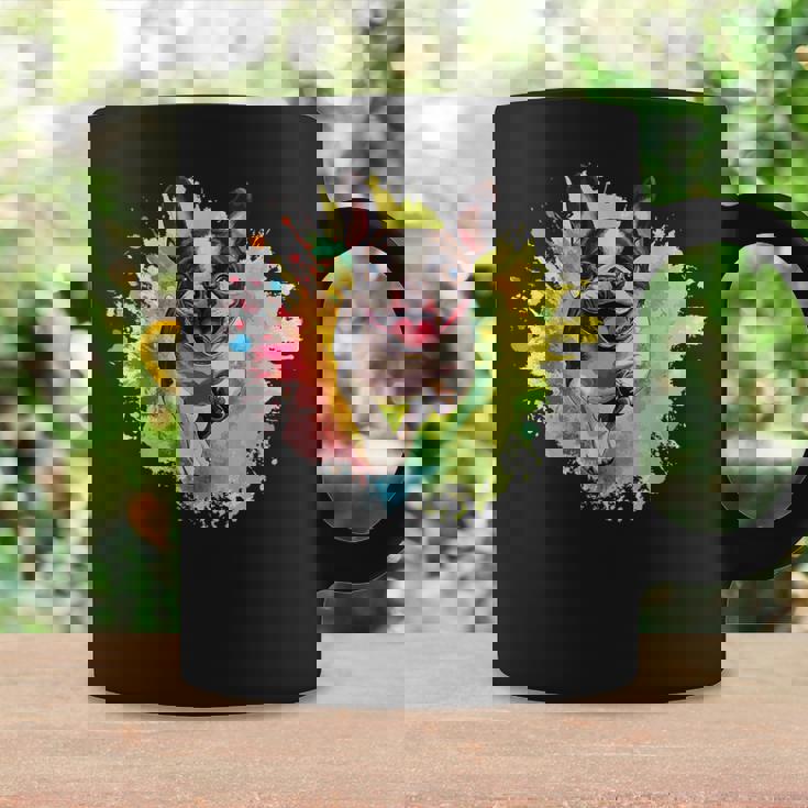 ボストンテリア 恋人 カラフル スプラッシュアート ボストンテリア コーヒーマグ ギフトのアイデア