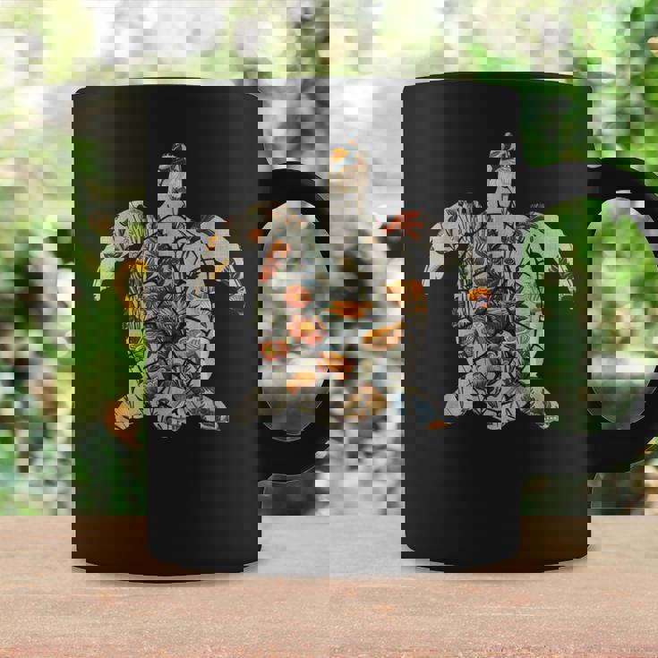 ボタニカル・シルエット・マッシュルーム オーシャニック・コタジェコア ウミガメ コーヒーマグ ギフトのアイデア