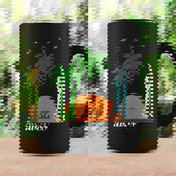 ボラカイ島 ヤシの木 サーフボード 日没 フィリピン ビーチ サーファーガール 東南アジア 島 贈り物 海 お土産 セブ コーヒーマグ ギフトのアイデア