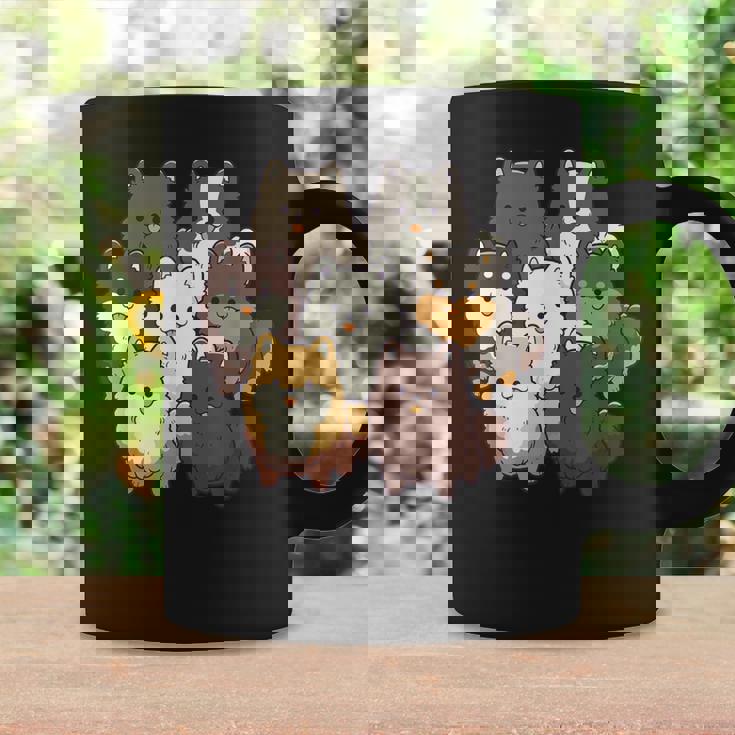 ポメラニアン ドッグ グループ かわいい ペット ブラック ホワイト チョコレート ポンポン コーヒーマグ ギフトのアイデア