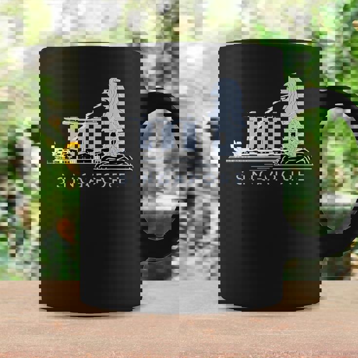 マリーナベイサンズ、マーライオンのスカイラインデザイン、象徴的なシンガポール コーヒーマグ ギフトのアイデア