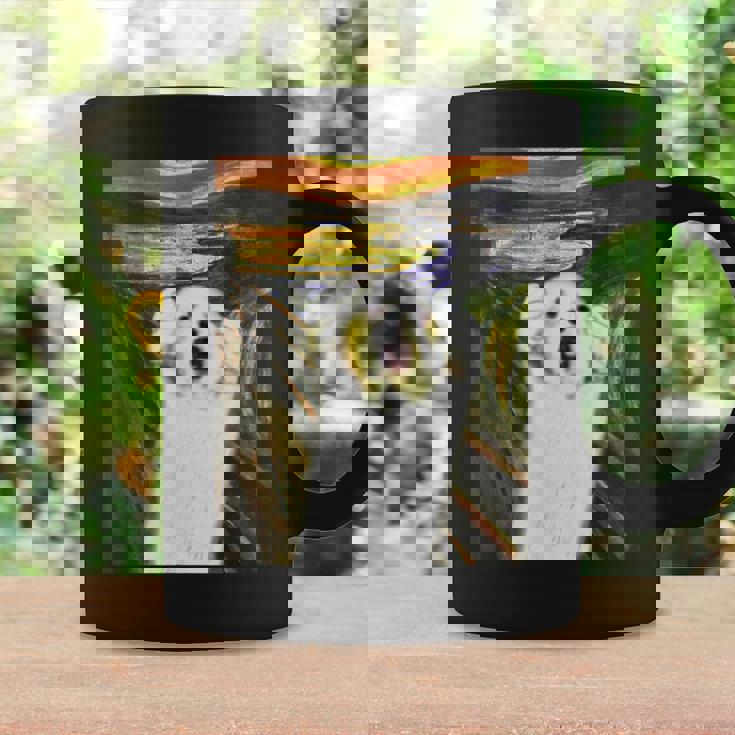 マルチーズ 面白いtシャツ 犬 ムンクの叫び かわいい メンズ 子供 おもしろ 服 グッズ ネタ わんこ コーヒーマグ ギフトのアイデア