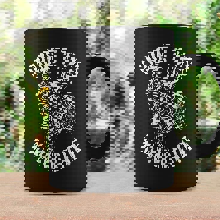 モトクロス ライダー ダートバイク ヘルメット Forget Toys I Just Wanna コーヒーマグ ギフトのアイデア