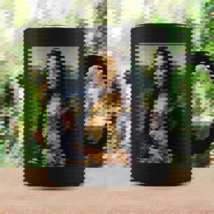 モナリサダヴィンチ プリントシャツ 柴犬とモナリサ コーヒーマグ ギフトのアイデア