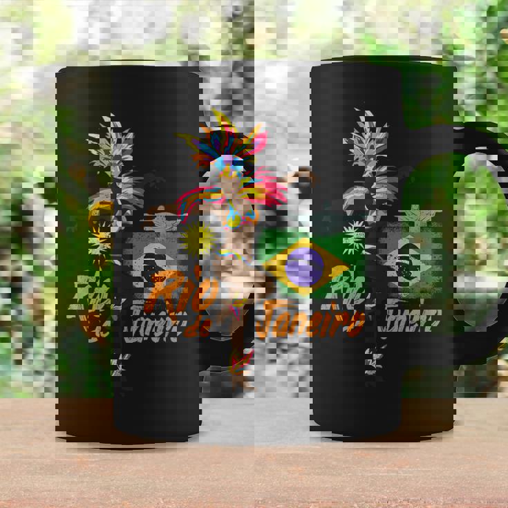 リオデジャネイロブラジルヴィンテージサンバカーニバルダンサーと旗 コーヒーマグ ギフトのアイデア
