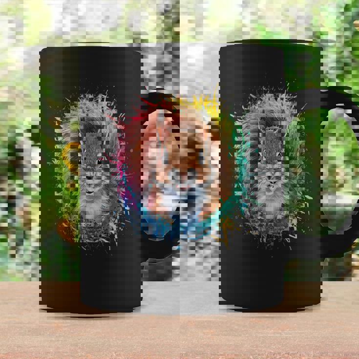 リス 男性 女性 カラフル 水彩 リス コーヒーマグ ギフトのアイデア