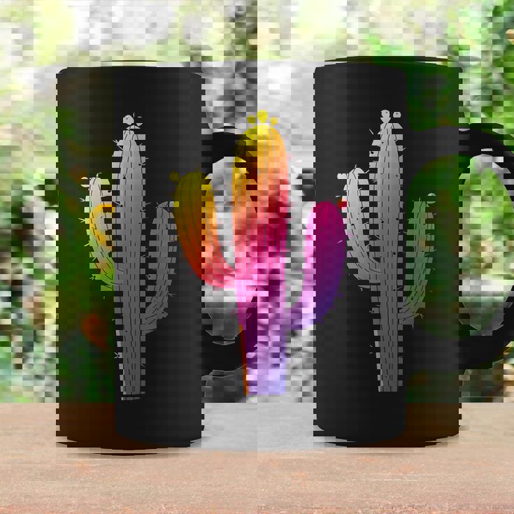 レインボーサボテン 砂漠の夕日と太陽の雰囲気 コーヒーマグ ギフトのアイデア