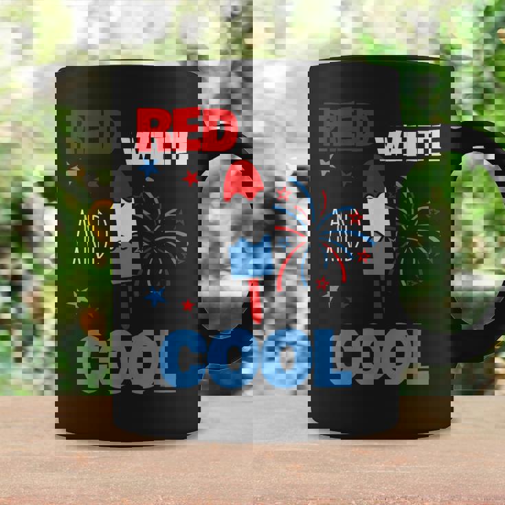 レッド ホワイト クールなアメリカ国旗 アイスキャンディー 面白い 7月4日 コーヒーマグ ギフトのアイデア