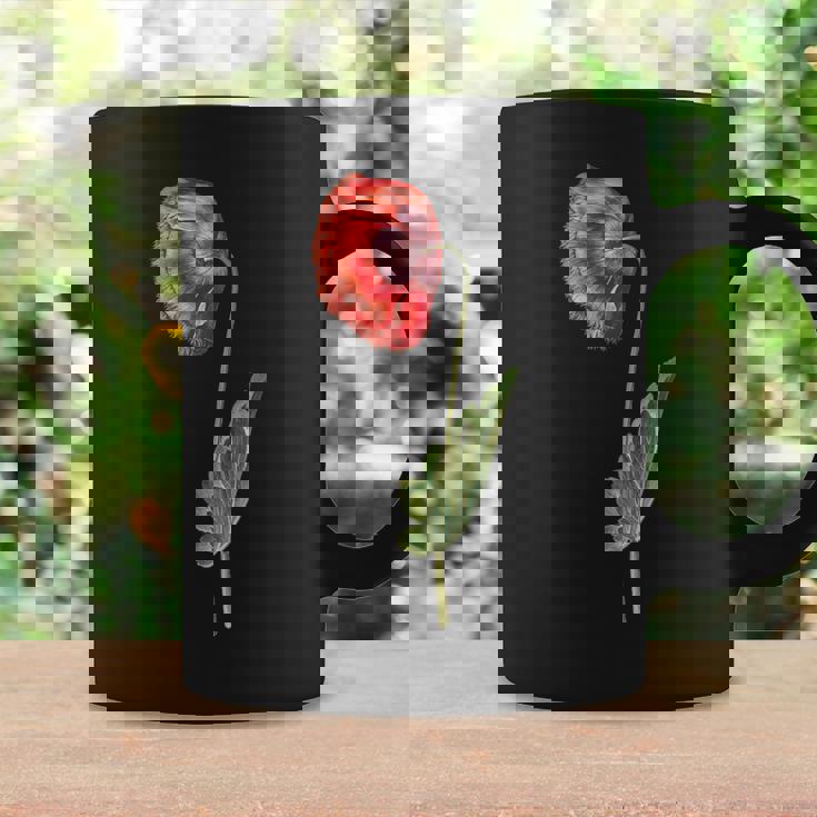 レッドポピーフラワー ボタニカルポピー レッドポピー コーヒーマグ ギフトのアイデア