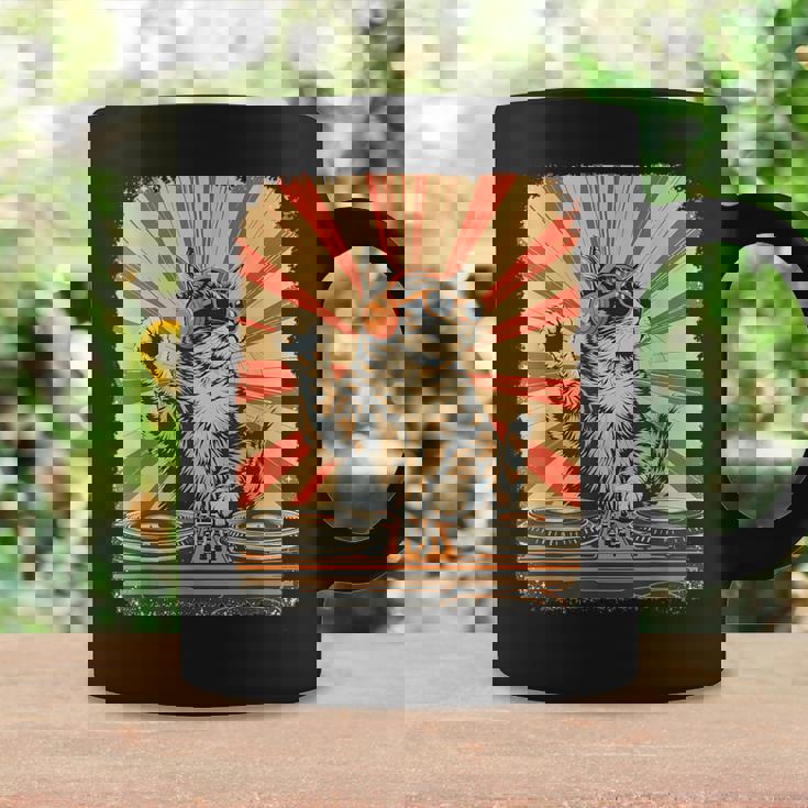 レトロ Dj 猫 ヘッドフォン付き ディスコ 音楽愛好家 男性 女性 キッズ コーヒーマグ ギフトのアイデア