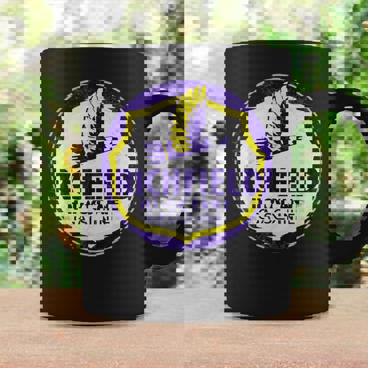 レトロヴィンテージガソリンスタンド リッチフィールドガソリン車 バイクガレージ コーヒーマグ ギフトのアイデア