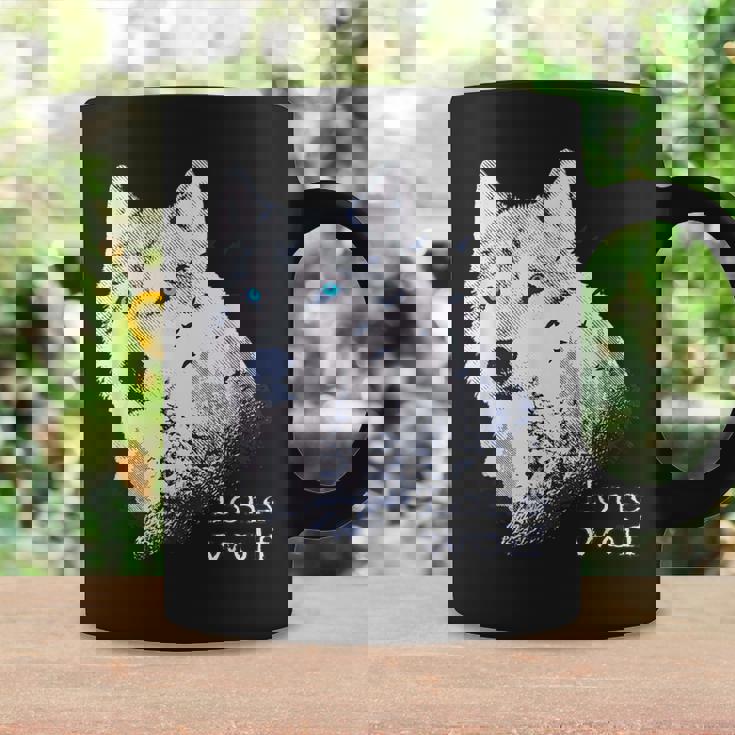 ローンウルフ 森 山 野生 野生動物 雪 オオカミ コーヒーマグ ギフトのアイデア